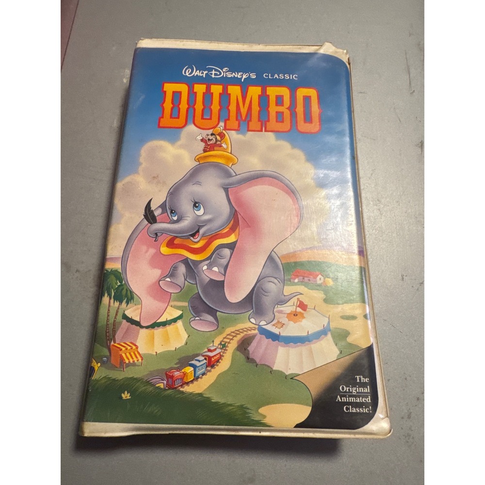 Disney Dumbo VHS Tape‎ Kids OS Blue Good Black Diamond Classic 0240-3